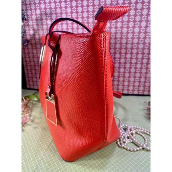 Aldo Tote, orange crossgrain leather, 14383, like NEW without tags, elegant - Picture 8 of 13